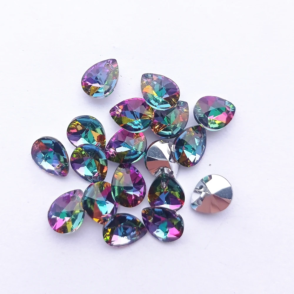 8x10MM XILION Mini forma di pera ciondolo con strass in vetro a foro singolo pietra preziosa AB di cristallo di alta qualità per accessori per