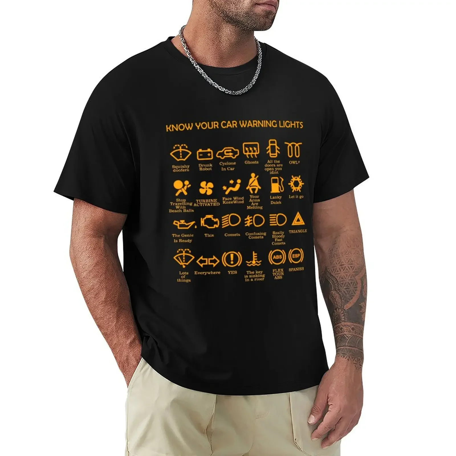 Car warning lights, very funny, original, driver gift T-Shirt sports fans plus sizes quick-drying baggy shirts Men's t-shirts