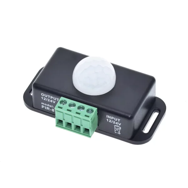 LED human body sensing switch 6A 12V 24V black PIR 5050 light strip module PIR-8