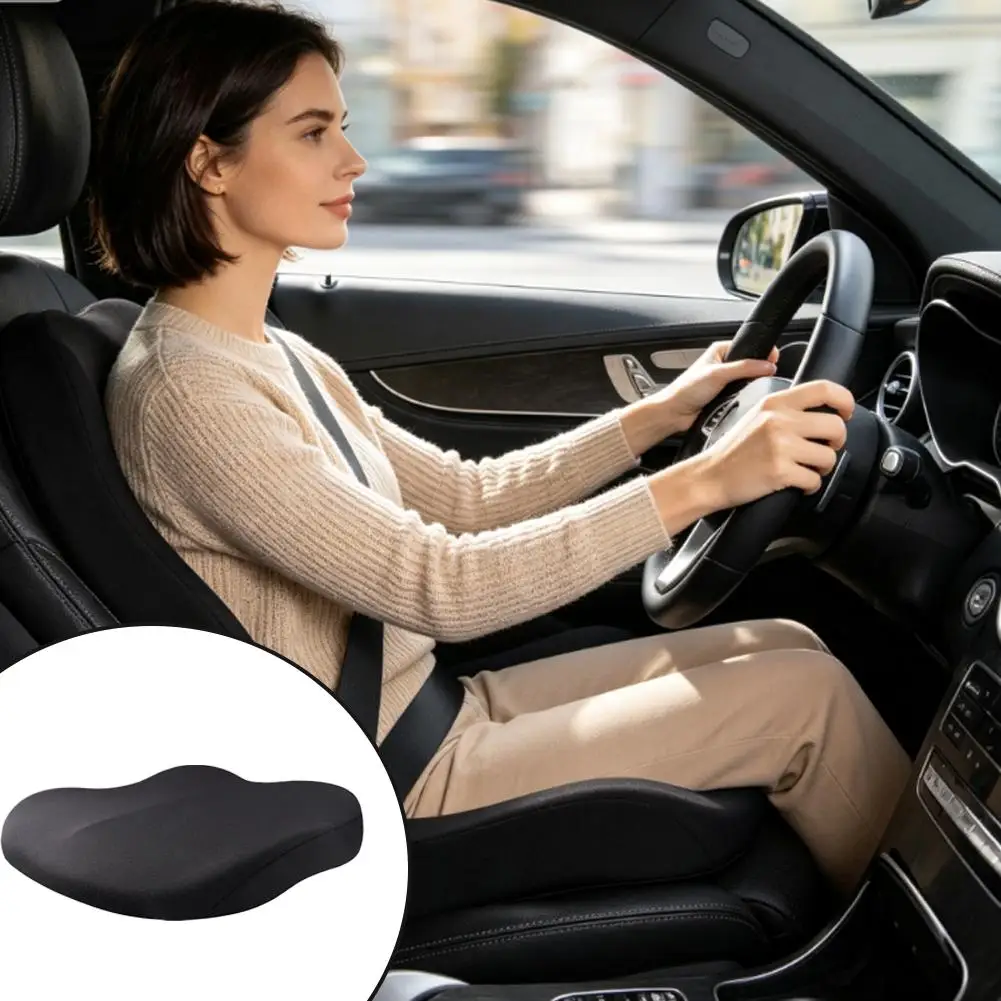 Car Booster Seat Cushion Heightening Car Main Driver Seat Booster Seat Cushion 6‑9cm Portable Breathable Soft Comfort Universal