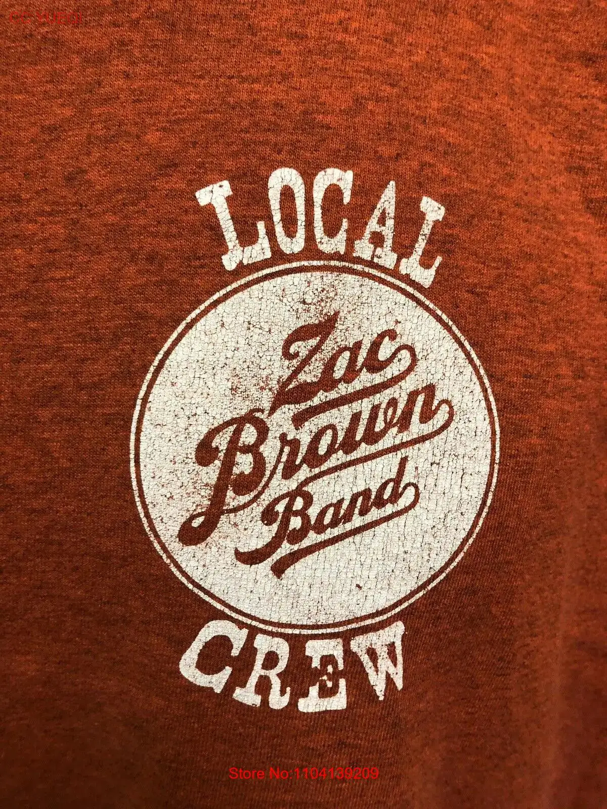 Zack Brown band local crew Orange no size tag T-shirt Clay Cook Chris Fryer￼￼ long sleeves