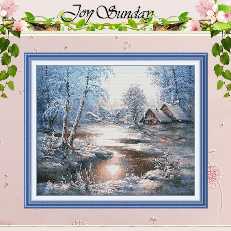 

Лед и снег с узорами солнечного света Набор для вышивки крестом 11CT 14CT 16CT HD штампованный набор для вышивки крестом Вышивка Рукоделие