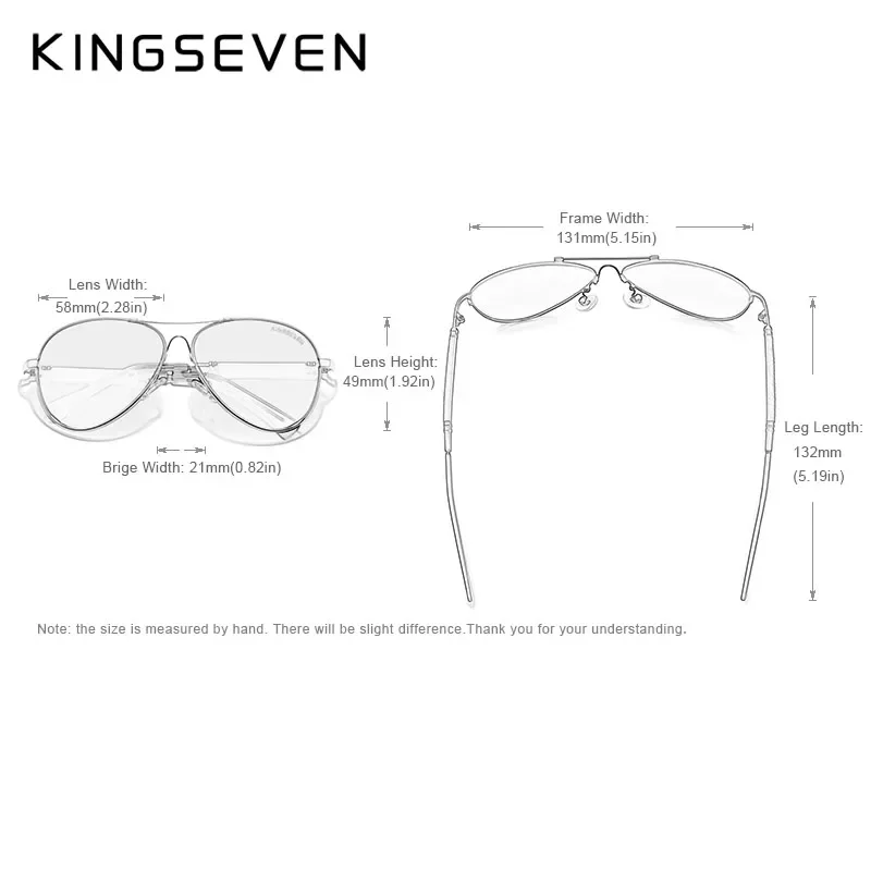 KINGSEVEN Brand Fashion Trend Quality occhiali da sole da uomo in lega di titanio occhiali da sole polarizzati occhiali da vista da donna Pilot