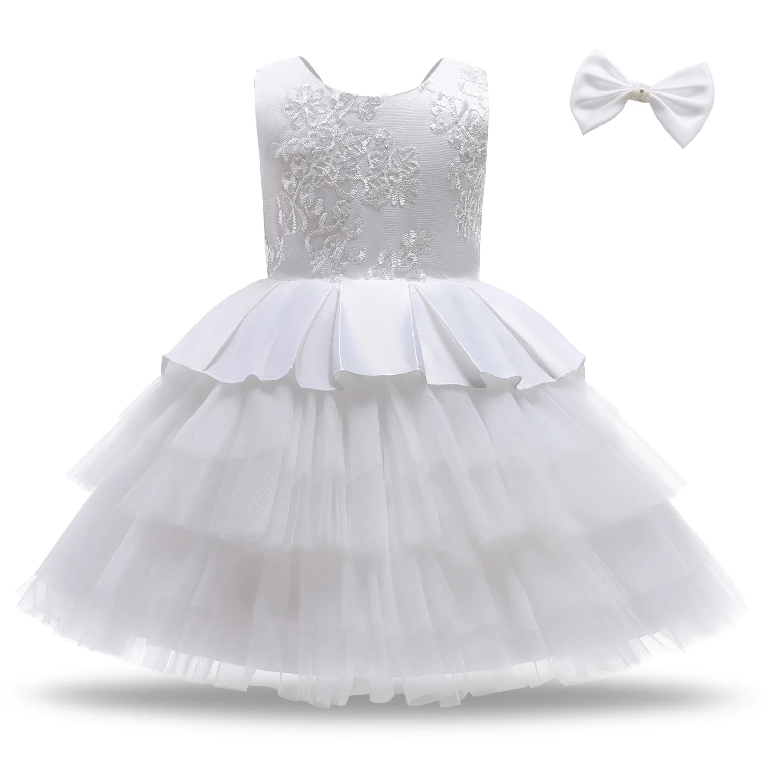 

Mesh Ball Gown Cake Skirt Princess Skirt New Girl's Bow Dress Children's First Birthday Dress Size 80-120