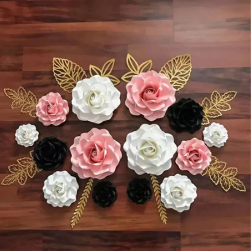 Hollow Red Flower Metal Cut Dies Stencils for Scrapbooking Stamp/Photo Album Decorative Embossing DIY Paper Cards view 4