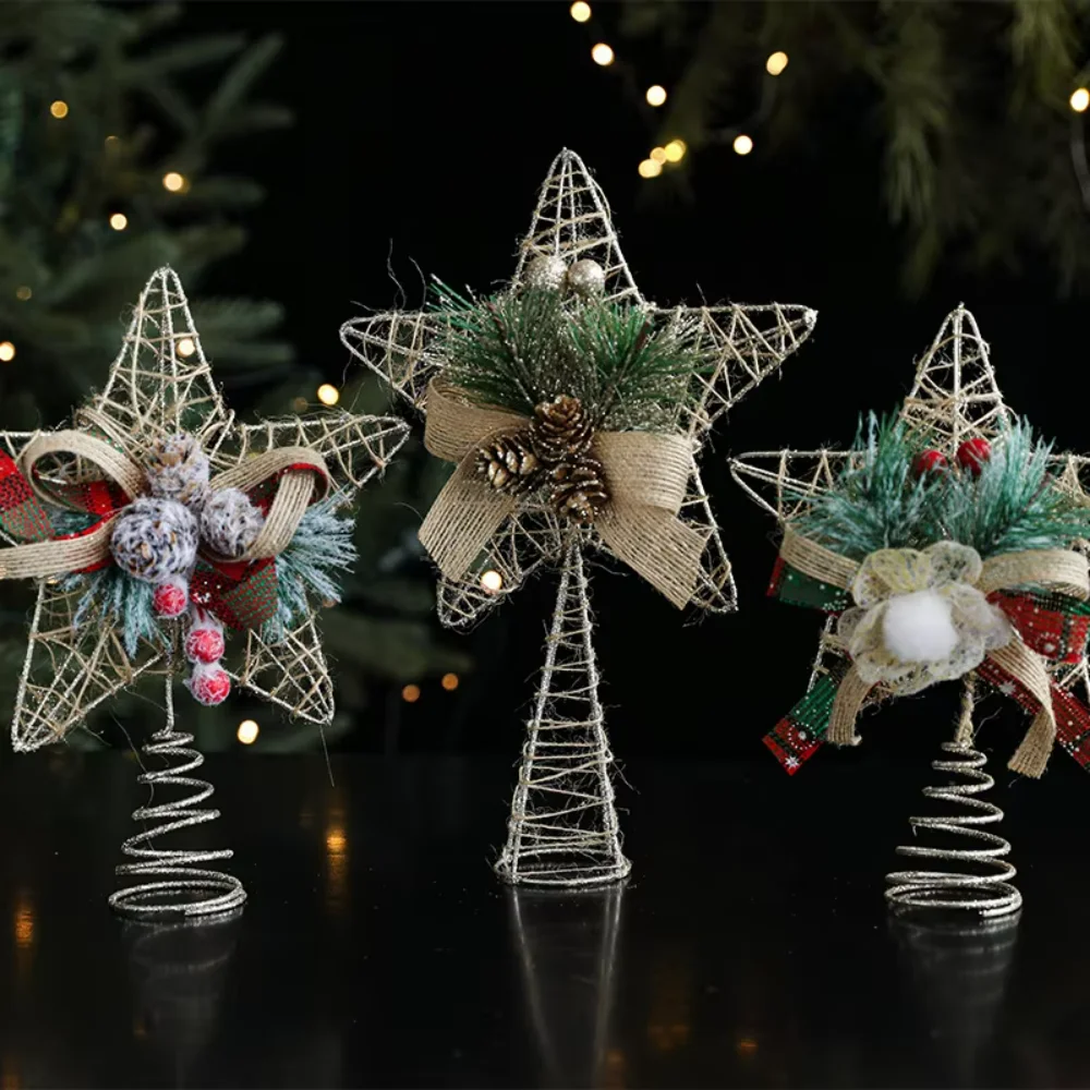 

Pentagram Xmas Tree Topper Christmas Ornament Metal Christmas Tree Topper Hallow Christmas Tree Topper