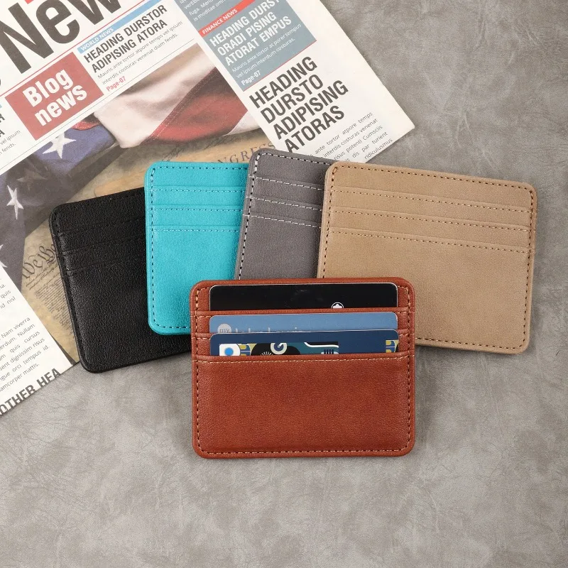 Multi-Slot Business Card Wallet Portable Credit ID Driving License Holder Coin Purse Cash Storage Card Bag for Men Women