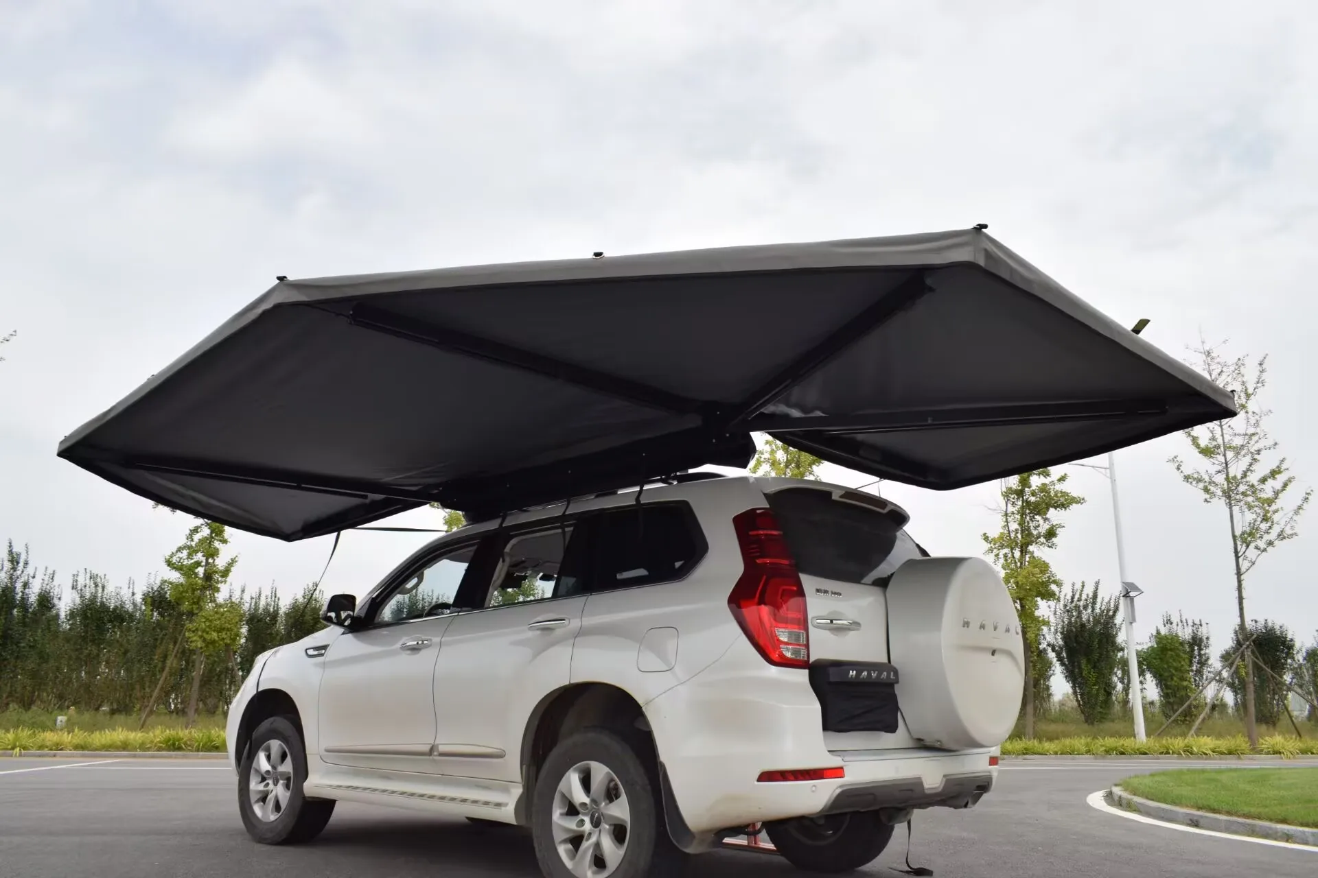 خيمة علوية للسقف شديدة التحمل، مظلة جانبية للسيارة 270 درجة، مظلة جانبية كبيرة للسيارة #5