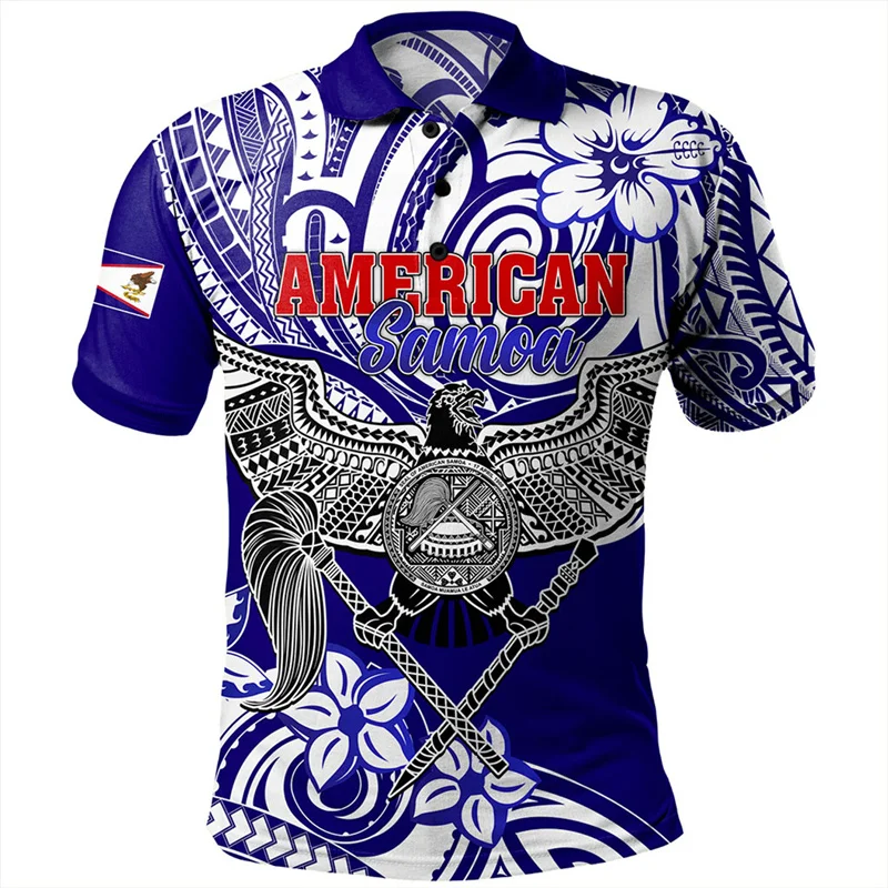 Sommer neue 3d amerikanische Samoa Stammes stile drucken Polos hirt für Männer Samoa National wappen Grafik Polos hirts Top Polos