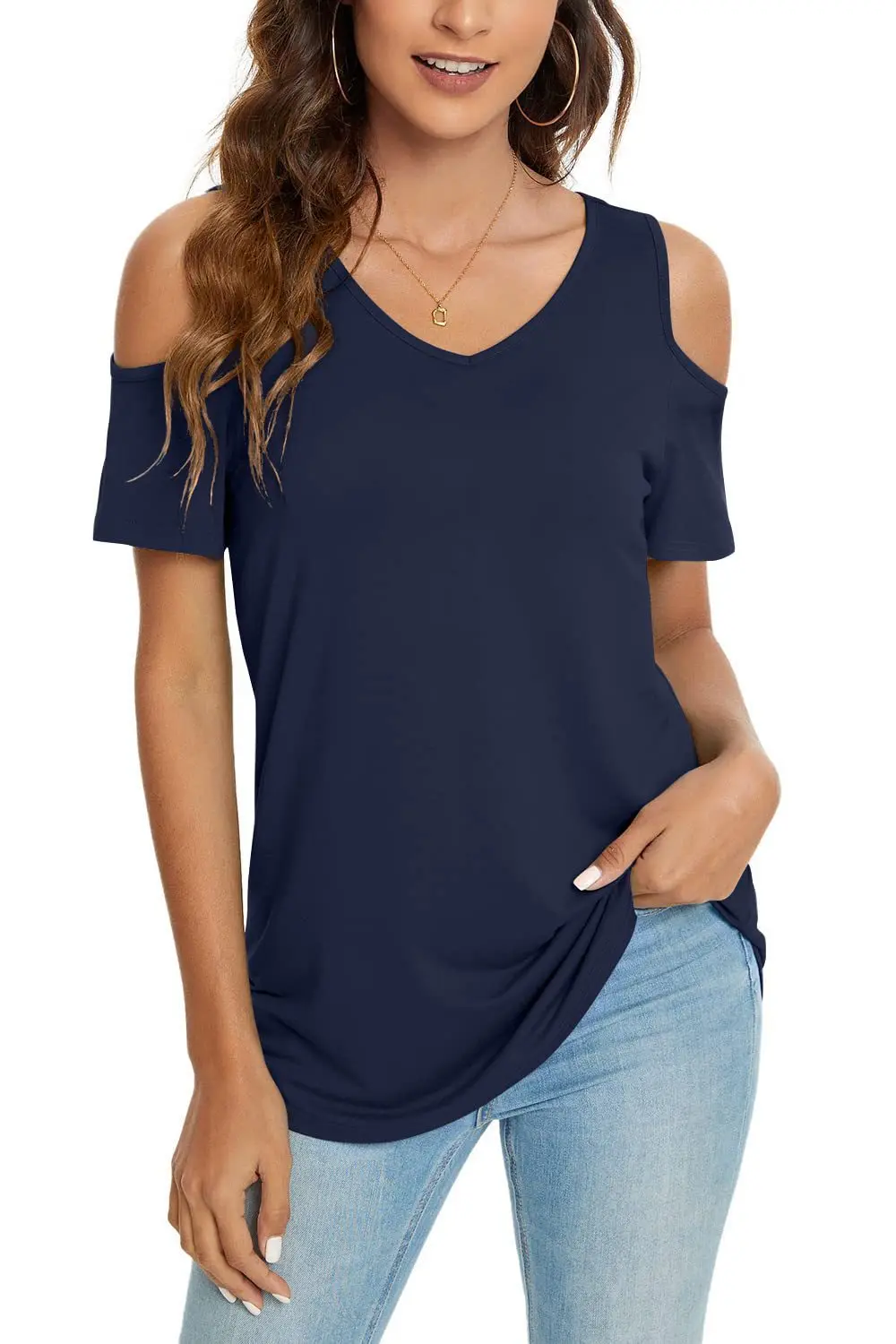 2023 Sexy V Neck Women T Shirt 6 Colors 5 size Fashion Off The Shoulder T-Shirts Summer Short Sleeve