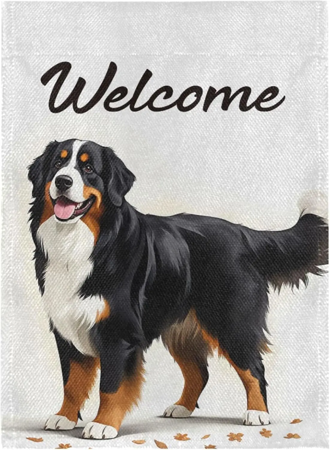 Bernese Mountain Dog Burlap House Flag 28 x 40 Double Sided, Dog Welcome Garden Yard Flags, Pet Animals Farmhouse Rustic Out PPZ