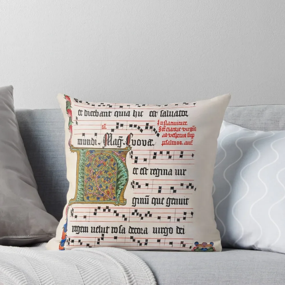 Antiphonary - Medieval Musical Manuscript Throw Pillow Christmas Pillow Cases christmas ornaments 2025 pillow