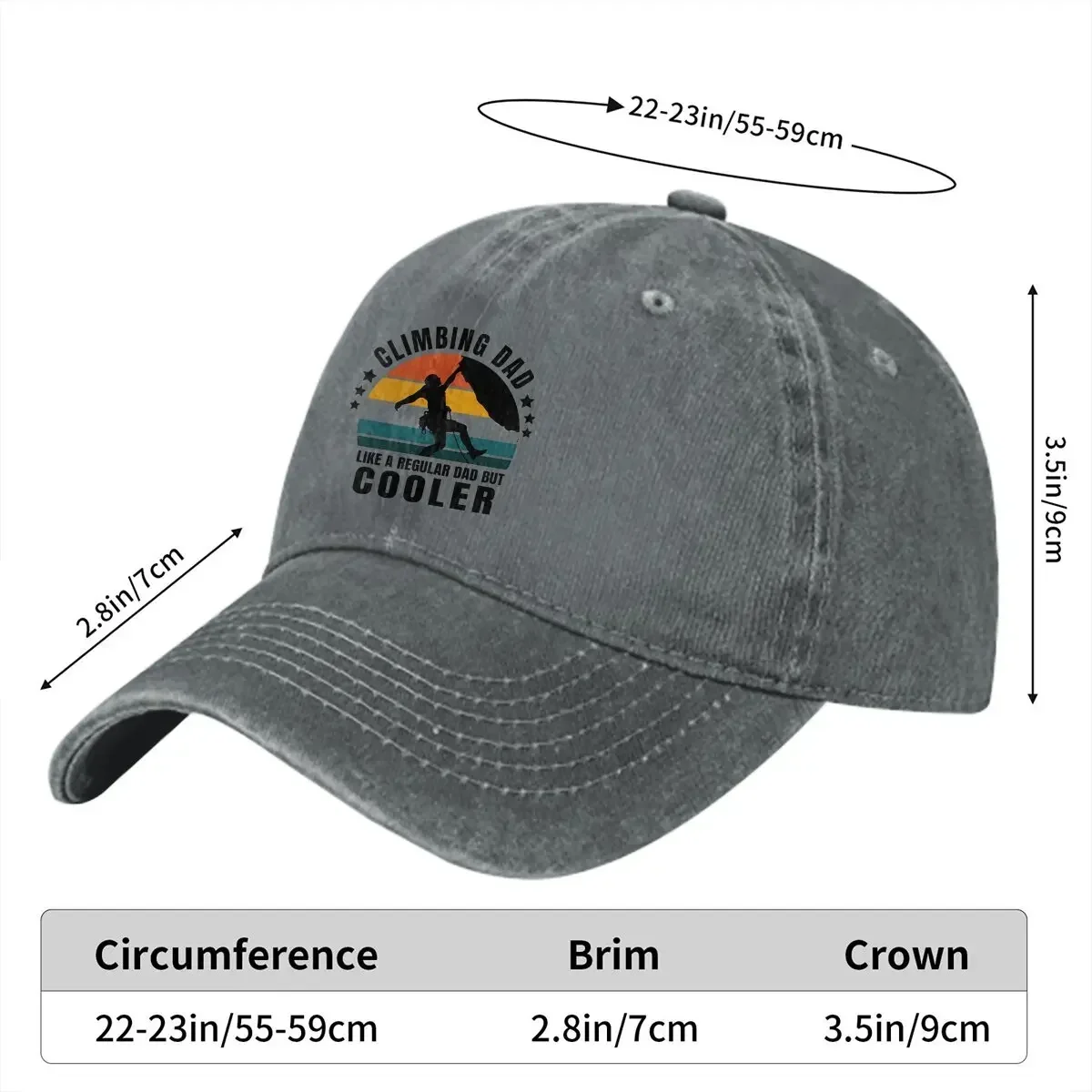 Washed Men's Baseball Cap Climbing Dad Trucker Snapback Cowboy Caps  Hat Mountain Climber Golf Hats