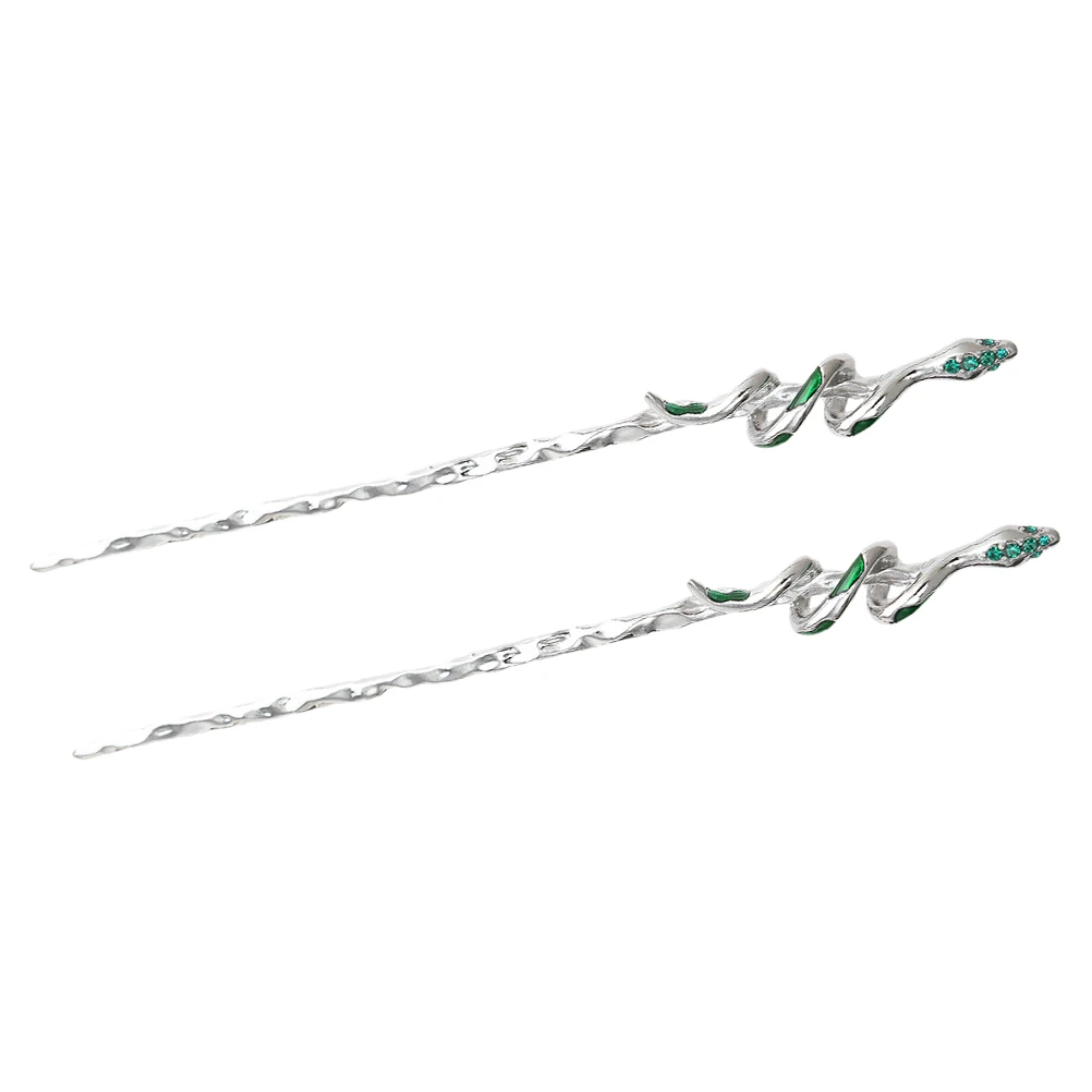 

2pcs Snake Rhinestone Zinc Alloy Girls Accessories Long Bun Prom Wedding Gifts Chinese Hair Accessories Hair Chopsticks
