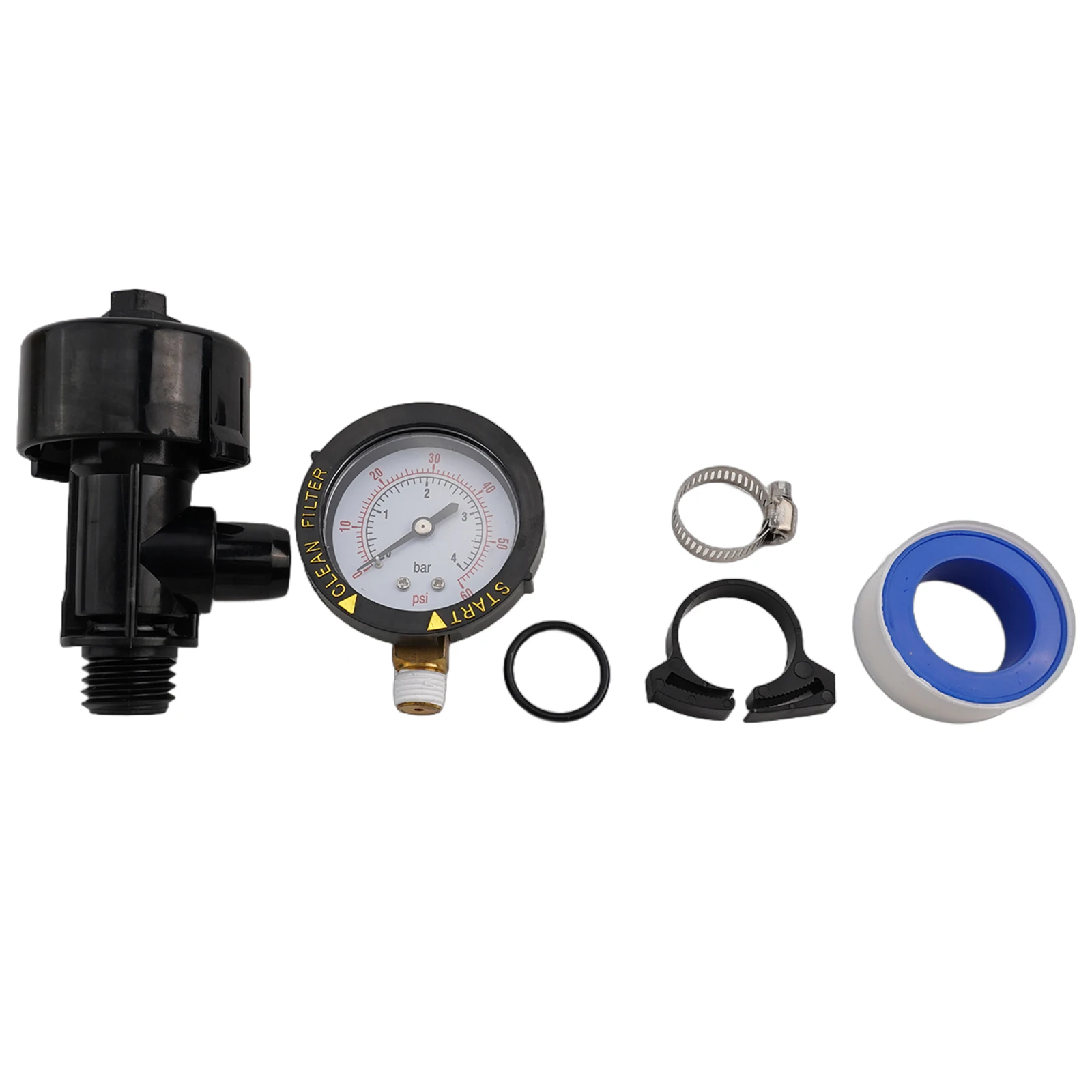 High Flow Manual Relief Valve for Pool Spa Filters Includes Pressure Gauge O Ring and Clamp for Easy Installation