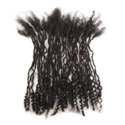 AHVAST-Inter Locs Dreadlocks with Curly Ends 0.2cm, 10 inches 40strands/lot,100% Human Hair, Dreads Loc Extension, Wholesale