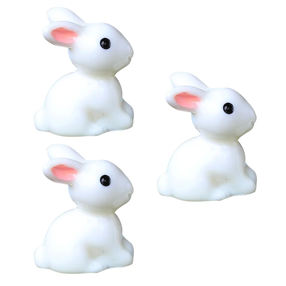 

20 Pcs Rabbits Resin Accessories Safe Decor Miniature Garden naments Crafts DIY Plants L Easter Figurines