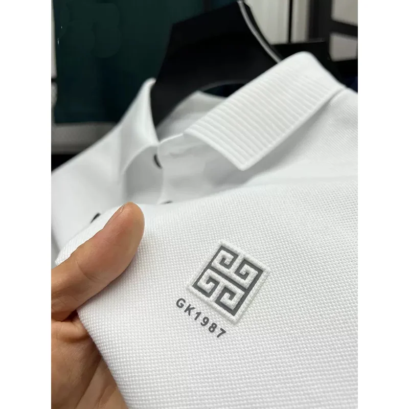 100% Cotton Summer Lapel Casual Solid Color Luxury Brand High Quality Short Sleeve Print Men Fashion Polo Shirt Designer M-4XL