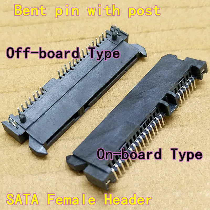10PCS SATA Hard Disk Interface Socket 7+15P Female Header 90 Degree Bent Pin Plug-in Board-type Socket On-board Type Off-board