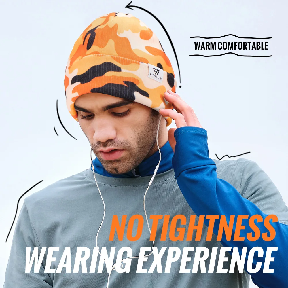  WRELS الشتاء الدافئة الحياكة القبعات لينة سميكة يندبروف قبعة صغيرة متماسكة للتزلج الجري الرياضة في الهواء الطلق قبعة الجمجمة قبعة حريمي #3