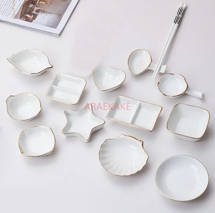 Plato pequeño de cerámica Phnom Penh, plato para condimentos de vinagre y salsa de soja, olla caliente sumergida con cuenco para condimentos, verduras saladas pequeñas