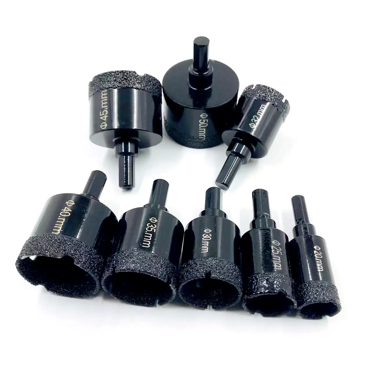 

5/8PCS 20-50mmDiamond Brazed Core Dry Drill Bit For Porcelain Tiles Marble Glass Granite Hole Cup Saw Cutter Accessories Cutting