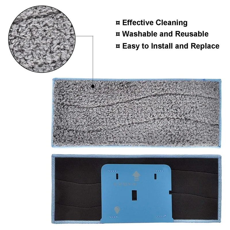 AB47-Vac Cuscinetti lavabili e riutilizzabili di ricambio per Irobot Braava Jet M6 (6110) (6112) Cuscinetti bagnati per robot Mop Cuscinetti asciutti