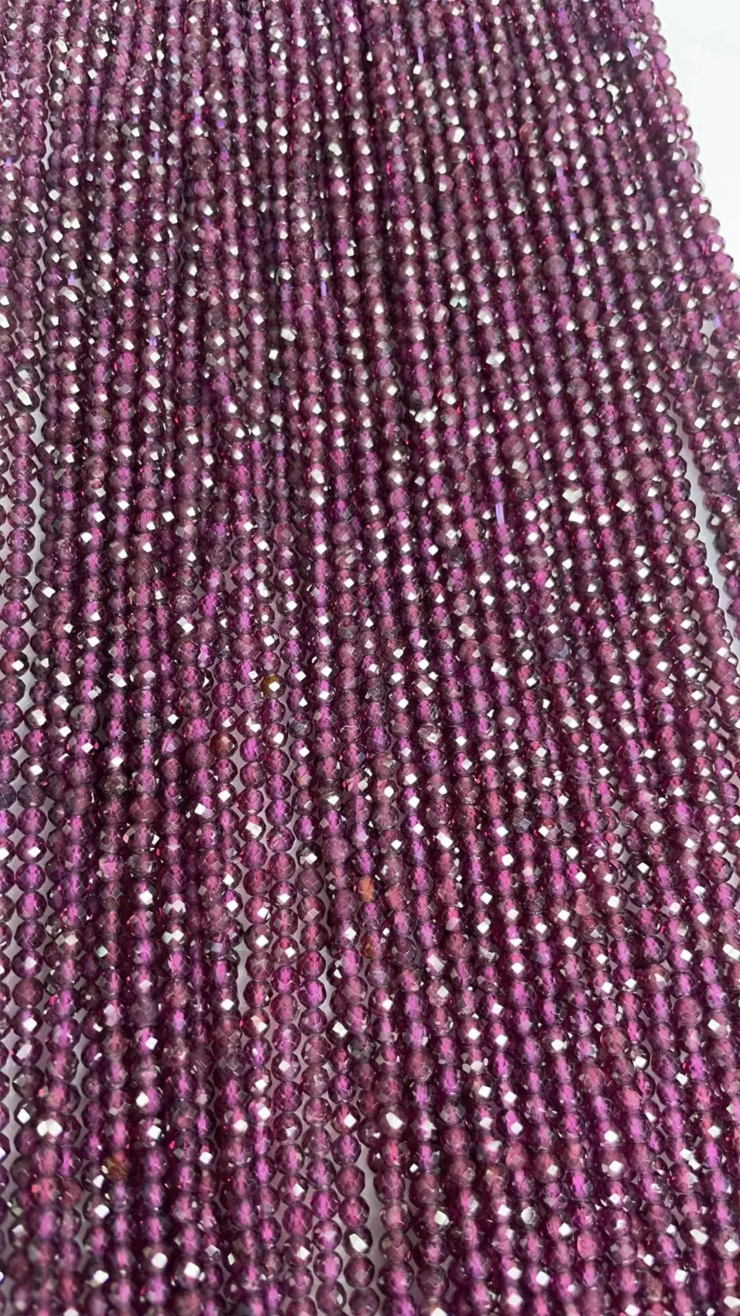 Natural Purple Pomegranate 2mm 3mm Cut Face Round Form Beads For Jewelry Making DIY  Length Dagree 39cm