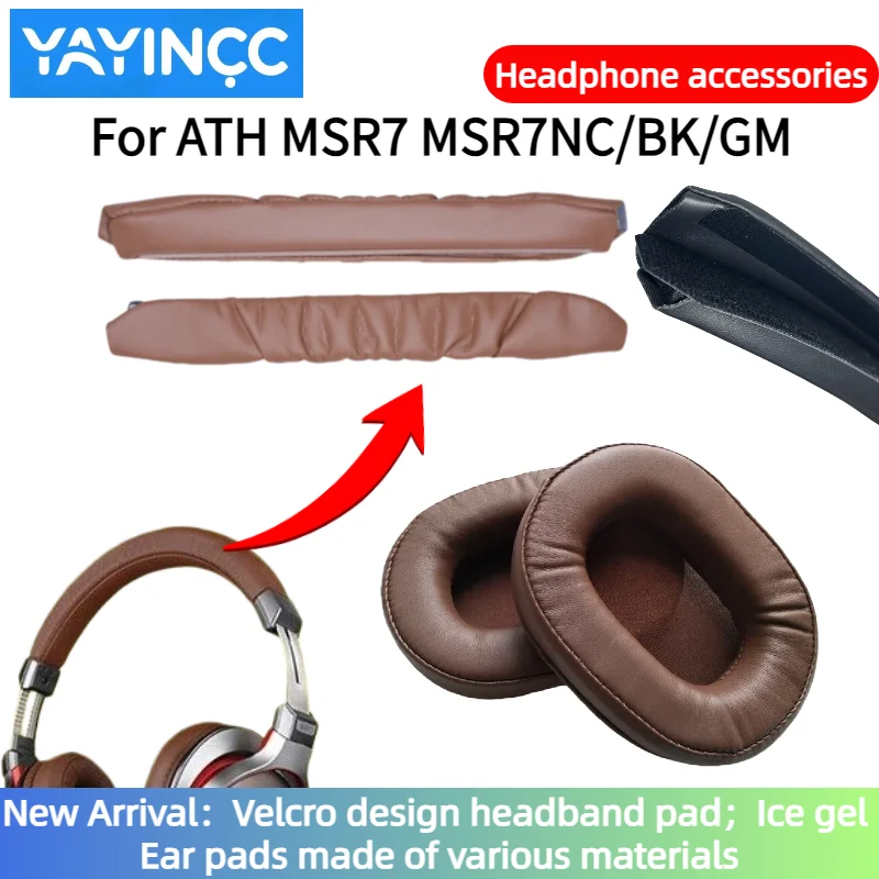 

Replacement Upgraded Velcro Head Beam Cover /Ear pad For ATH MSR7 MSR7NC/BK/GM Headpad repair parts Easy installation