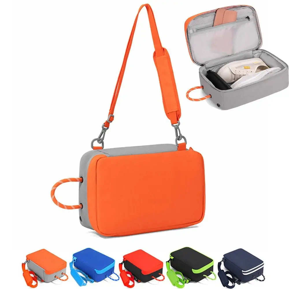 

Портативная сумка для обуви на одно плечо, кубовидная, для путешествий, с регулируемыми ремнями, двойной молнией