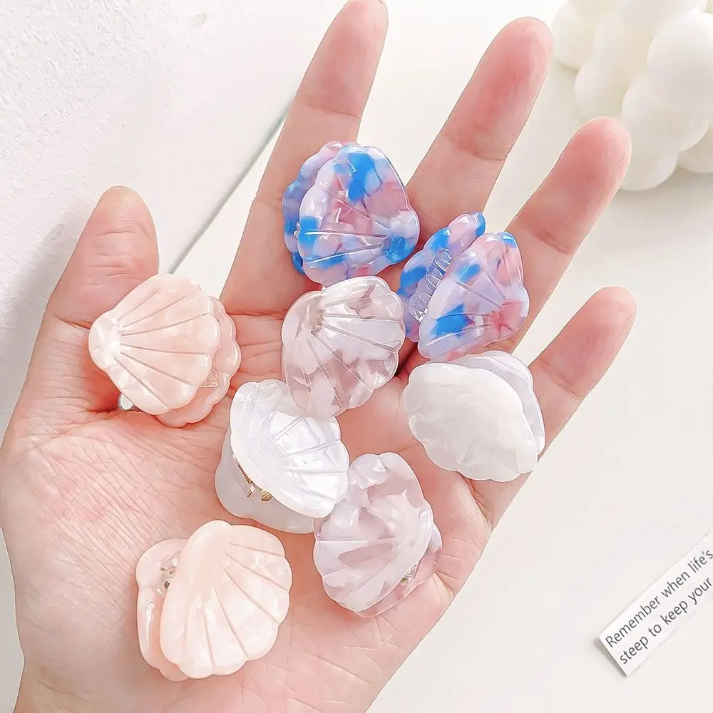 Simple Acetate Shell Shape Hair Clips Ocean Animal Mini Mini Hairpin Korean Style Cartoon Small Hairgrips Daily