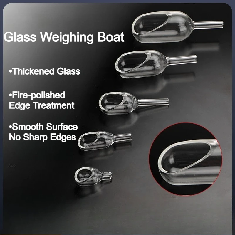 High Borosilicate Glass Weighing Boat Micro Weigh Funnel Sample Transfer Container Large Medium Small XL For Laboratory