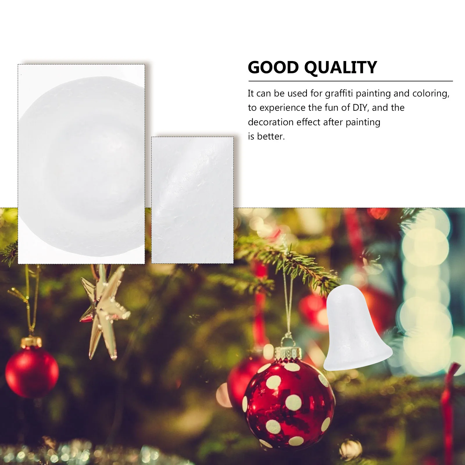 

10 pcs Christmas 3D Foam Bell Ornaments Unfinished Hanging Pendants for Tree Decor Craft Supplies DIY Xmas Accessories