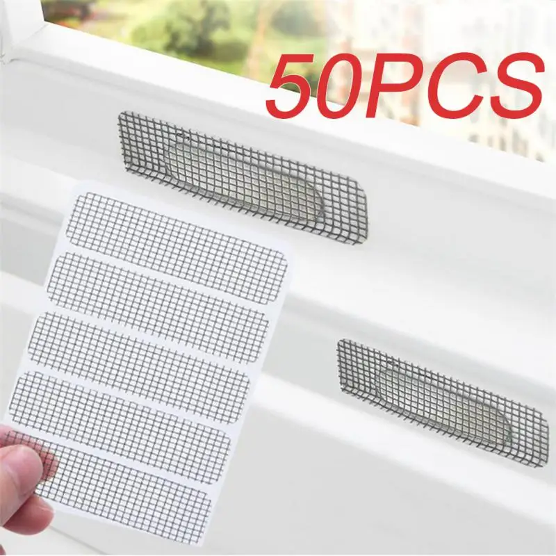 50/25/15pcs Window Screen Repair Stickers Tape Adhesive Anti Mosquito Door Mesh Patch Tape Broken Holes Repair Screen Wall Patch