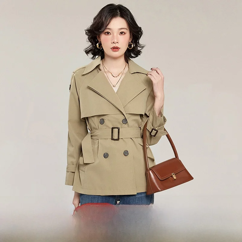 

lectual Ele Women's Double-breasted Coat Spring 2025 Faion Outerwear Long Sve Polyester Fiber 00%