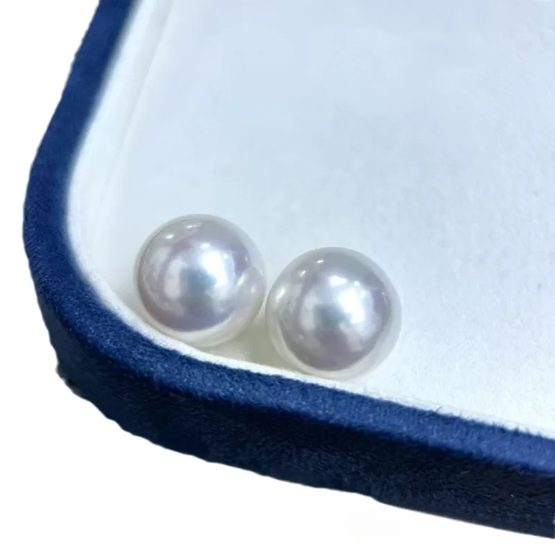 Nieuwkomers Enorme paar 11-12 mm natuurlijke zee witte parel ronde losse parel maken oorbel sieraden cadeau voor vrouwen meisjes