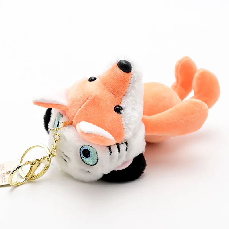 creative Fragrance new fox fake tiger power creative New  pendant  keychain funny decoration soft doll christmas  birthday gift