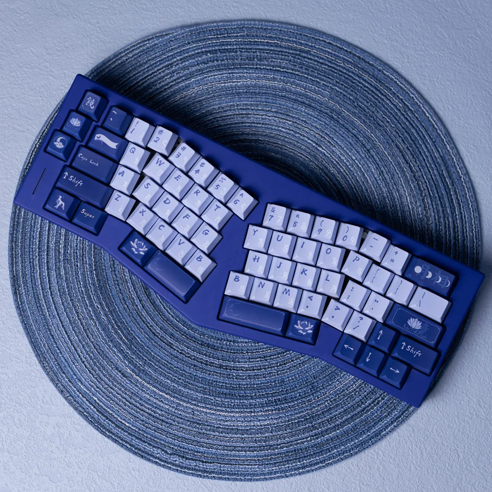 Imagem -04 - Dye Fitish-keycap Fluxo de Espelho 61 Teclas Conjuntos Pbt Conjunto Completo para Teclado Mecânico Perfil Cereja 182 Teclas Dye-sublimação