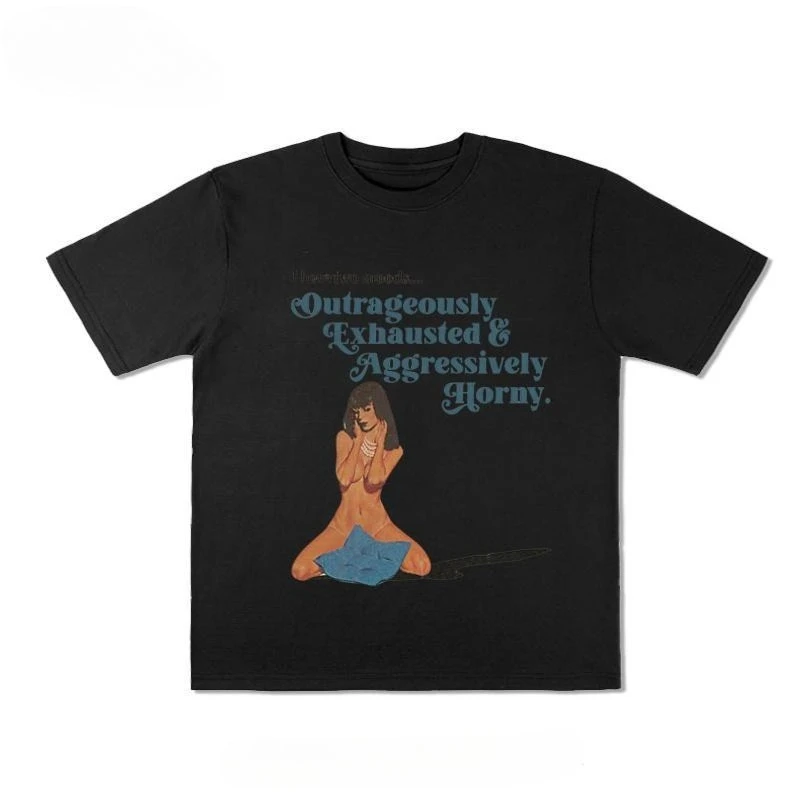 

Американская ретро нишевая яркая молодежная футболка в европейском и американском стиле для мужчин и женщин, летняя футболка из чистого хлопка с половиной рукавов