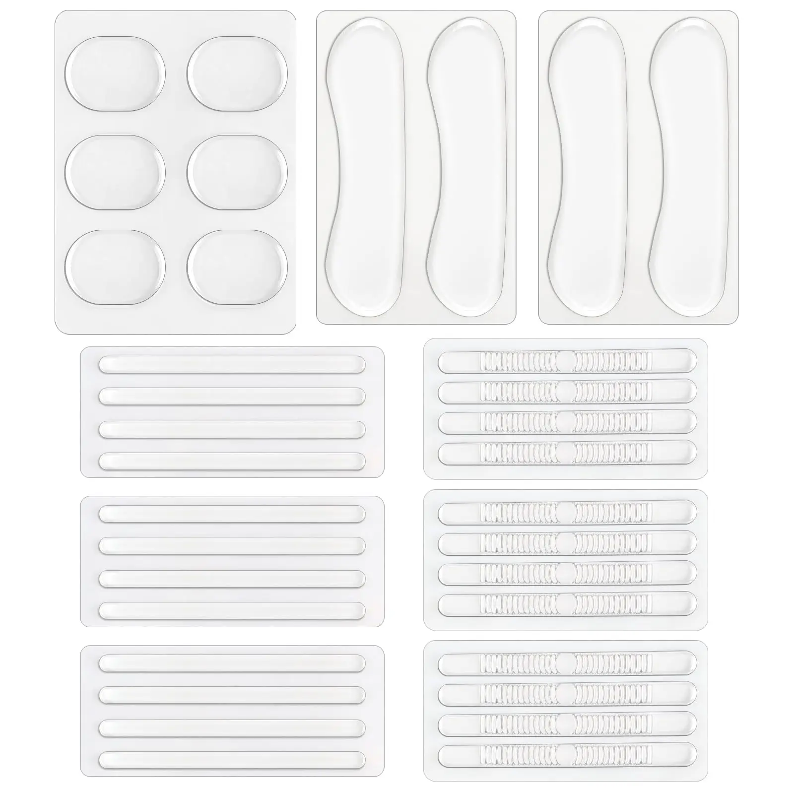 34Pcs Silicone Shoe Heel Grips Non Slip Silicone Strips for Shoes, Clear Self-Adhesive Heel Pads for Womens High Heels Men Shoes