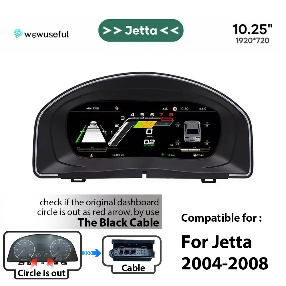 Carcluster LCD Digitale Dashboard Cluster Voor VW Caddy Touran Transportor T6 EOS Sharan Golf 5 Virtuele Instrumentenpaneel Cockpit