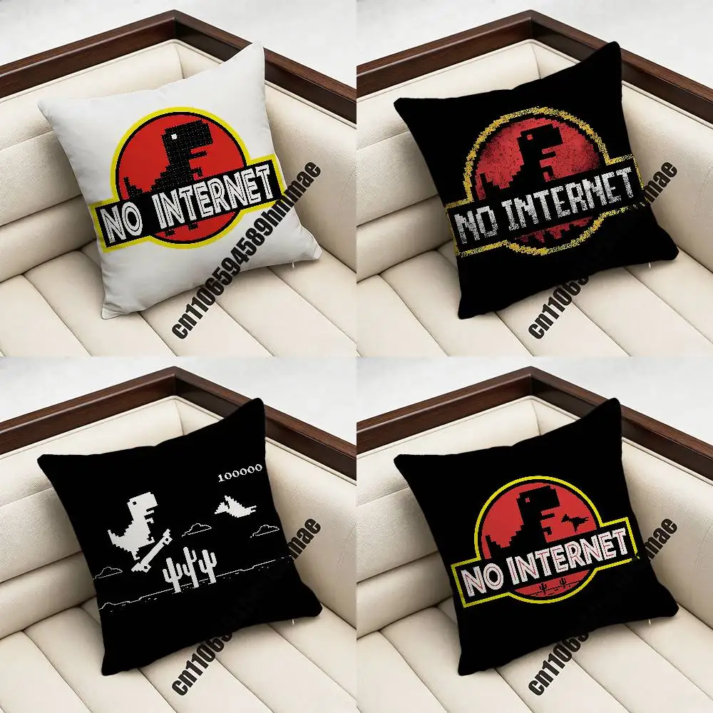 

For Cartoon Dinosaur No internet Throw Pillow Case Sham 45x45cm 40x40cm Square Car Pillowcase Pad Cushion Cover