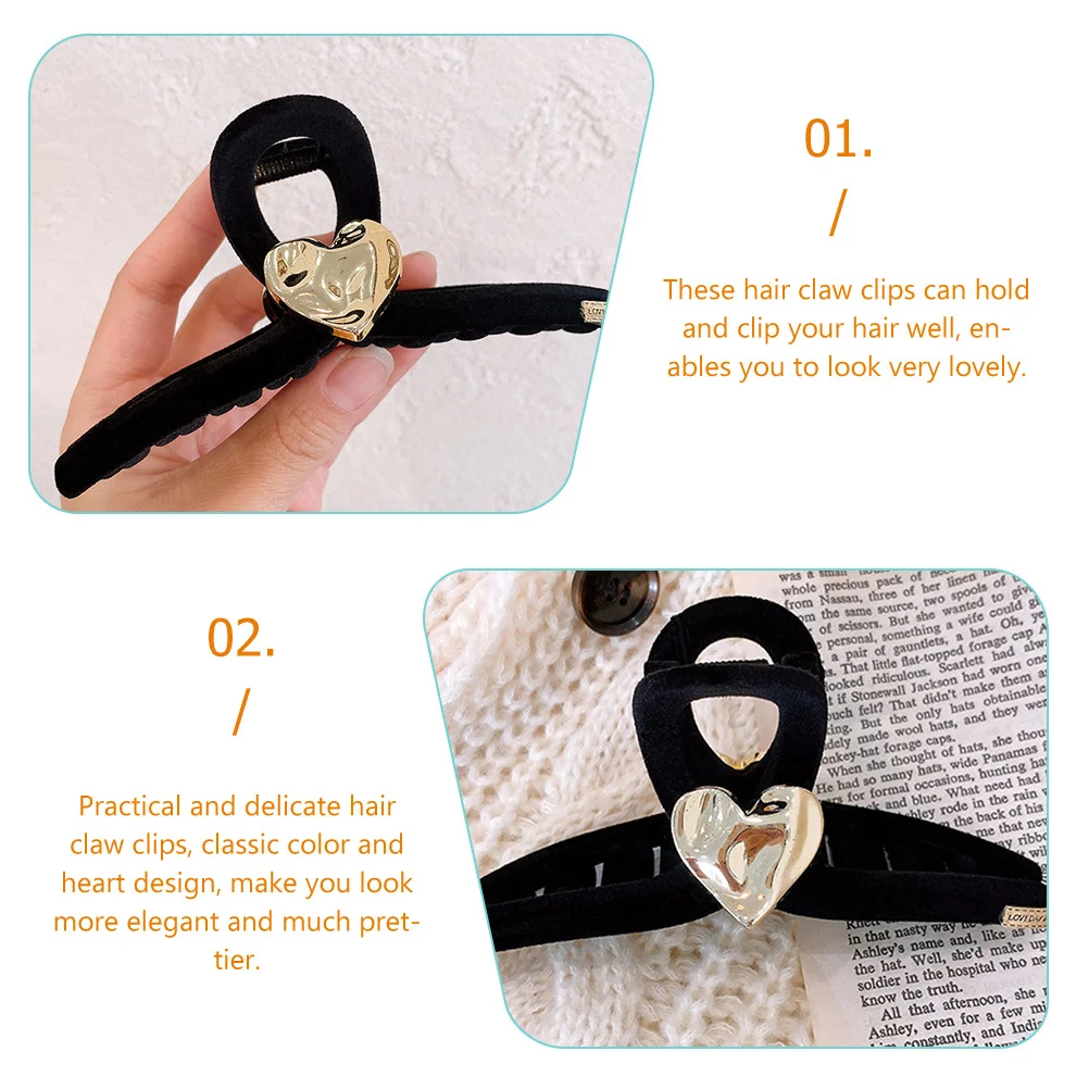 قطعتان من مشابك مخلب الشعر للنساء والفتيات، إكسسوارات تصميم قلب رقيق لتسريحات الشعر المتعددة ومشابك الشعر للمناسبات #6