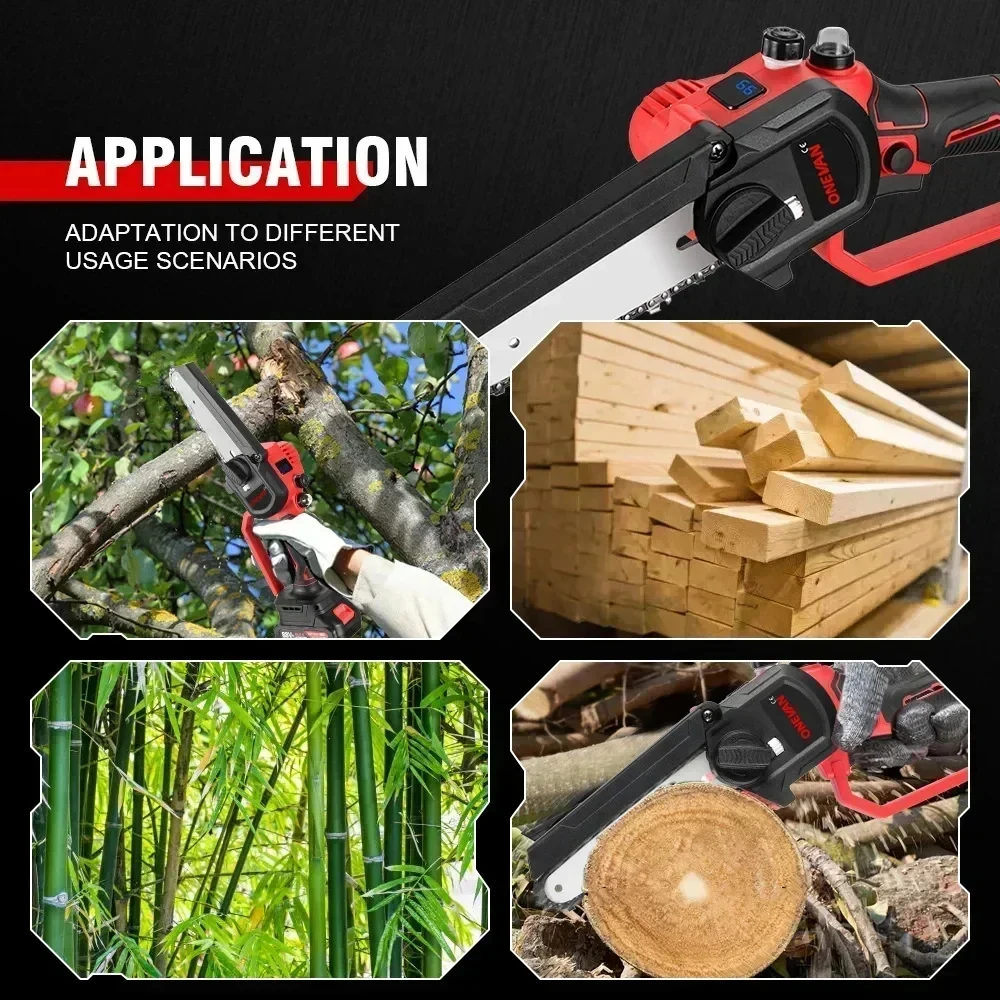 6Inch Electric Chainsaw 20000RPM Rechargeable Portable Pruning Saw Branch Pruner Shears Garden Power Tool for Makita 18V Battery