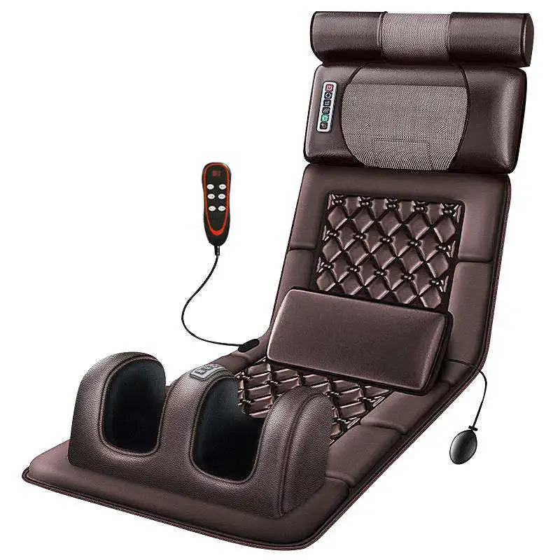 

Foldable Full Body Massage Mat with Heat, Kneading/Vibration Electric Massage Mattress with Detachable Neck Massage Headrest