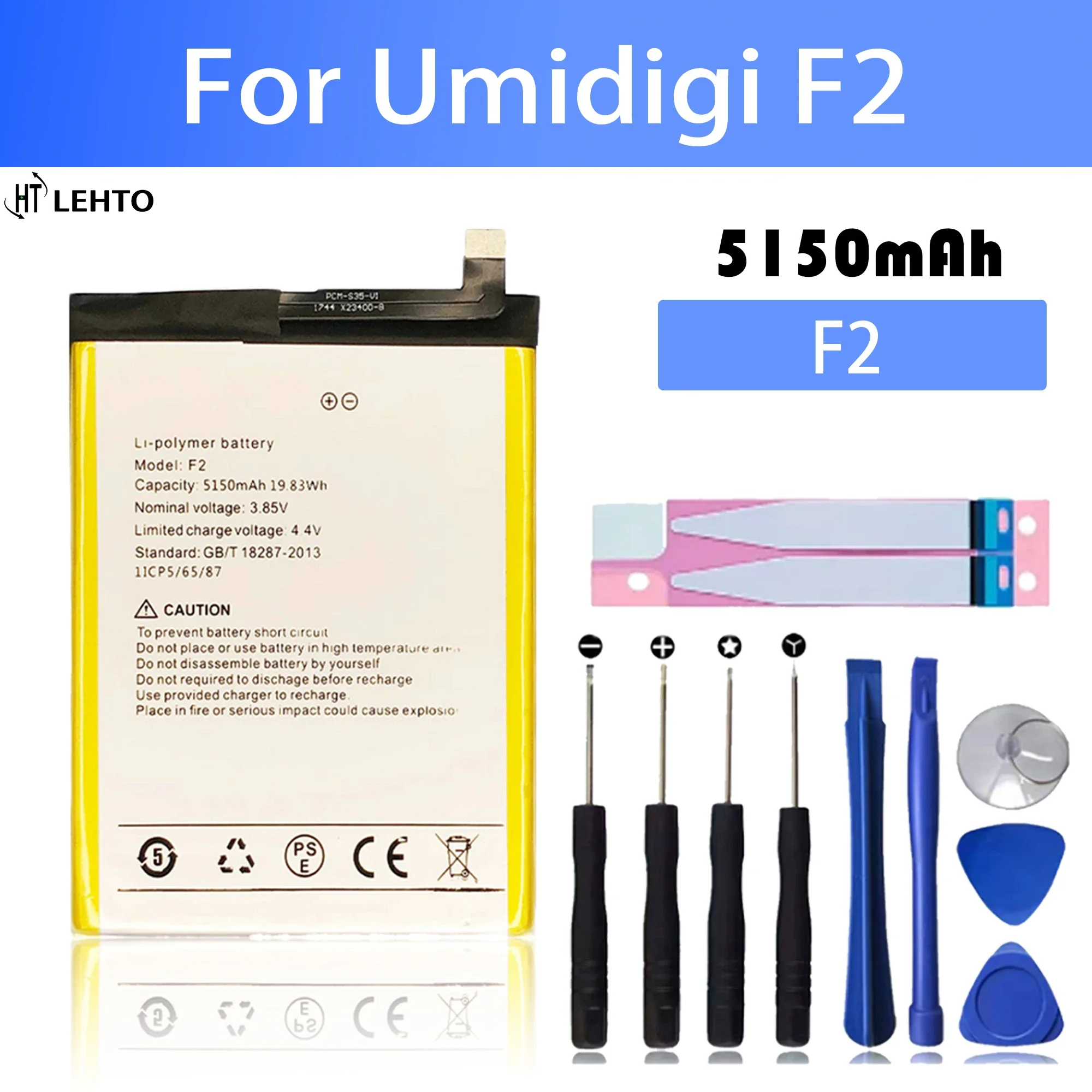 Bateria de substituição para UMI Umidigi F2, baterias do telefone móvel, AKKU, 5150mAh, F 2