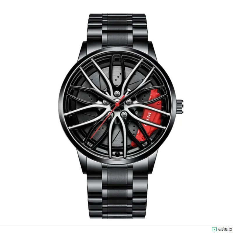 Luxury Man Wristwatch Business Steel Quartz Men Watch Round Watches Wheel Machinery Fashion Decoration Mens Watch