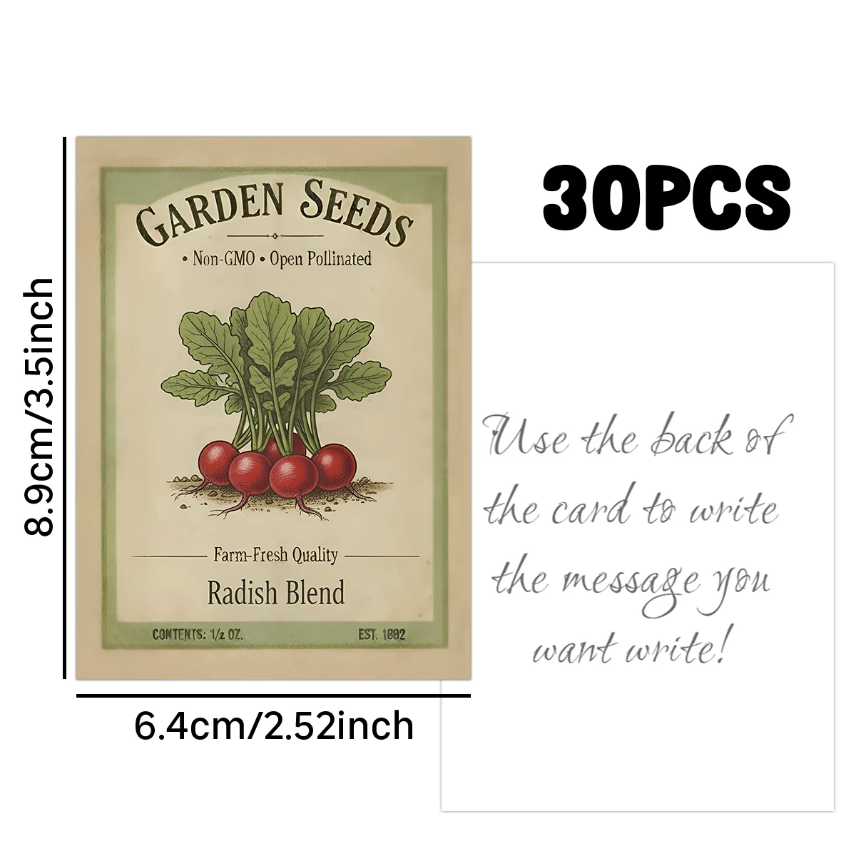 30 Stück Vintage-Garten-Gemüsesamen-Sammelkarten, Karten zur Pflanzwissenssammlung, Geschenke für Hausgärtner – Detail 5