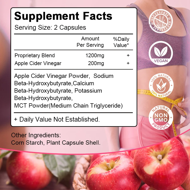 Catfit Natural Nature Apple Cider Capsule Keto Diet Ketoperiod  Malic Acid Health care Snack for obese subjects