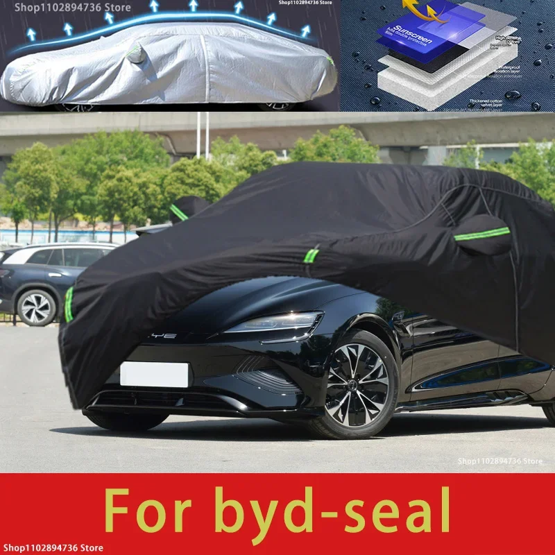 

Уплотнитель для byd, наружная защита, полные автомобильные Чехлы, снежный чехол, Солнцезащитный водонепроницаемый пыленепроницаемый внешний черный чехол для автомобиля